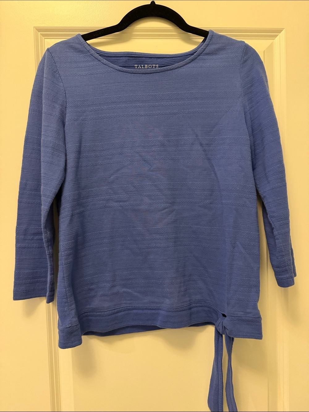 Talbots Periwinkle Blue Tie-Hem Knit Top